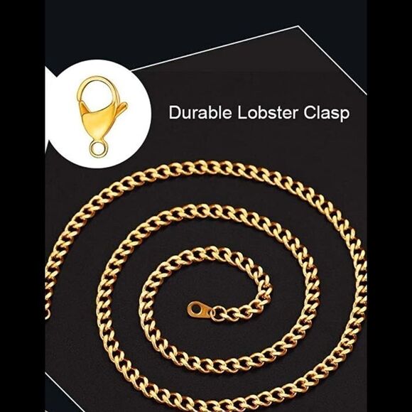 18k Gold Miami Cuban Chain Necklace - Picture 3 of 7